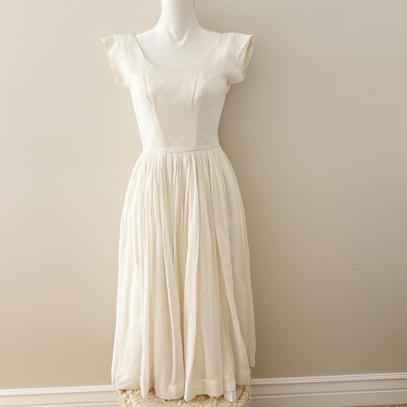 VINTAGE E.T. Jrs Elaine Terry Swimg Dress Cream Chiffon Early 60’s New! Size XS - Picture 13 of 15